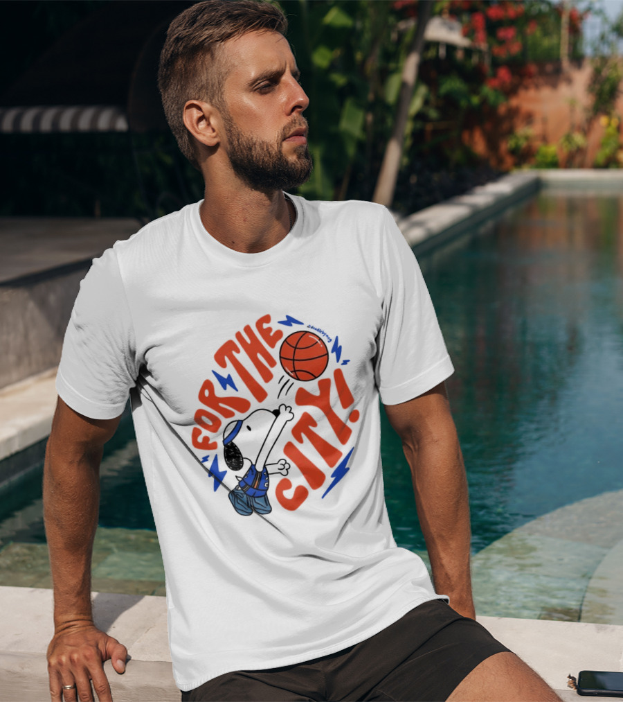Snoopy For The City Oklahoma City Thunder Basketball T-Shirt