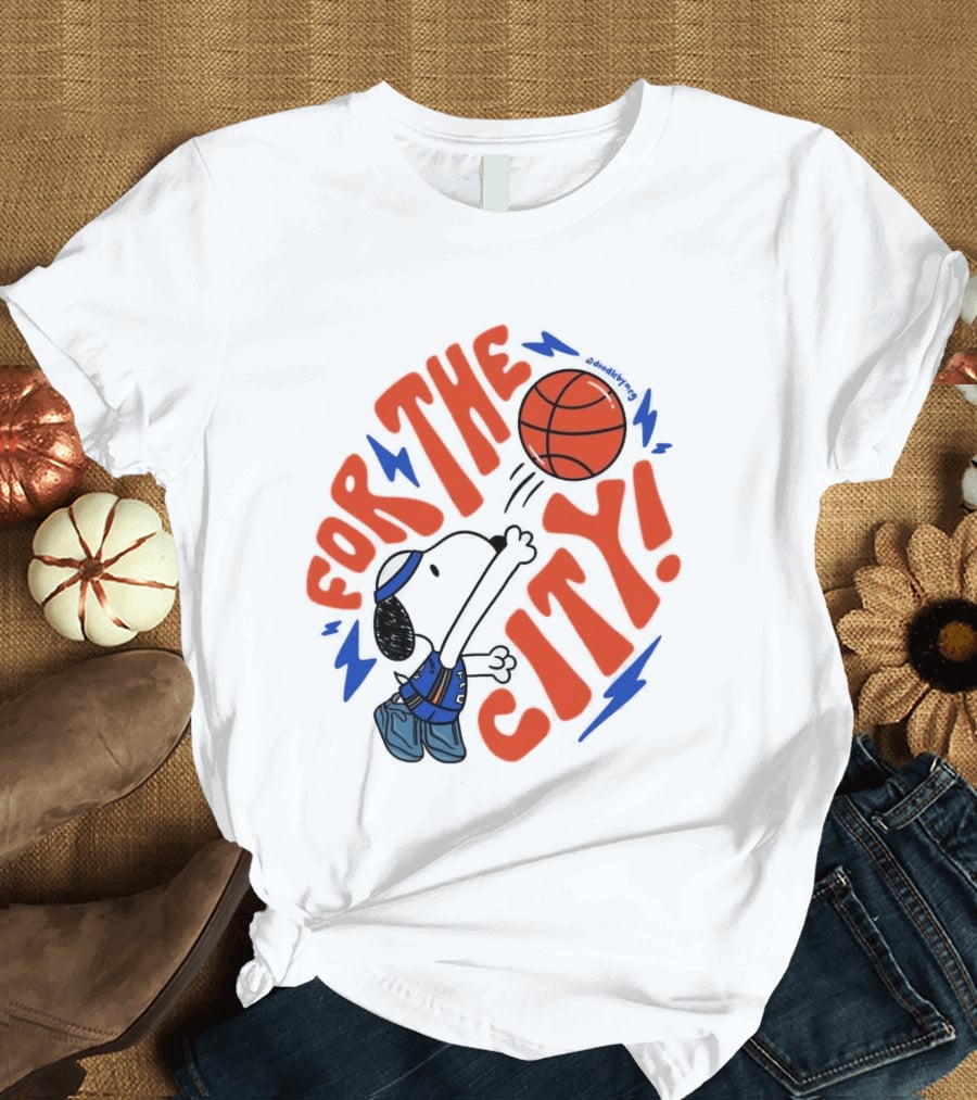 Snoopy For The City Oklahoma City Thunder Basketball T-Shirt