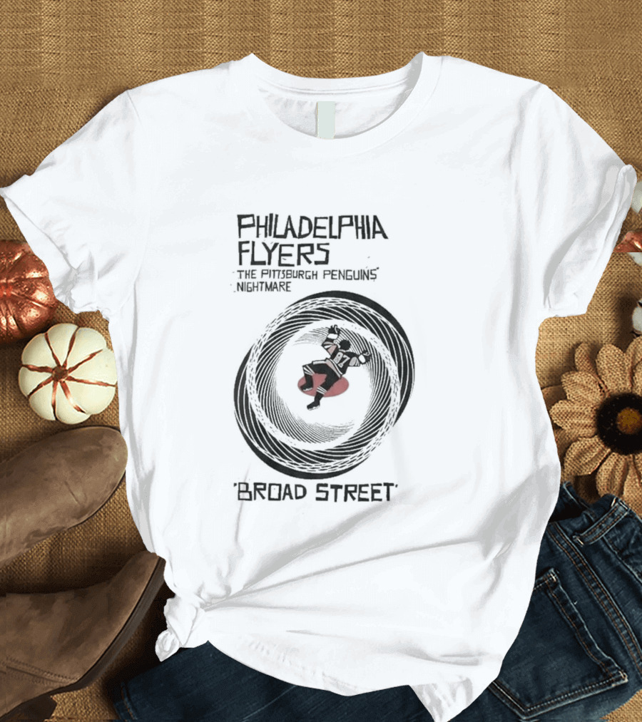 Philadelphia Flyers Pittsburgh Penguins Nightmare Broad Street Vertigo T-Shirt