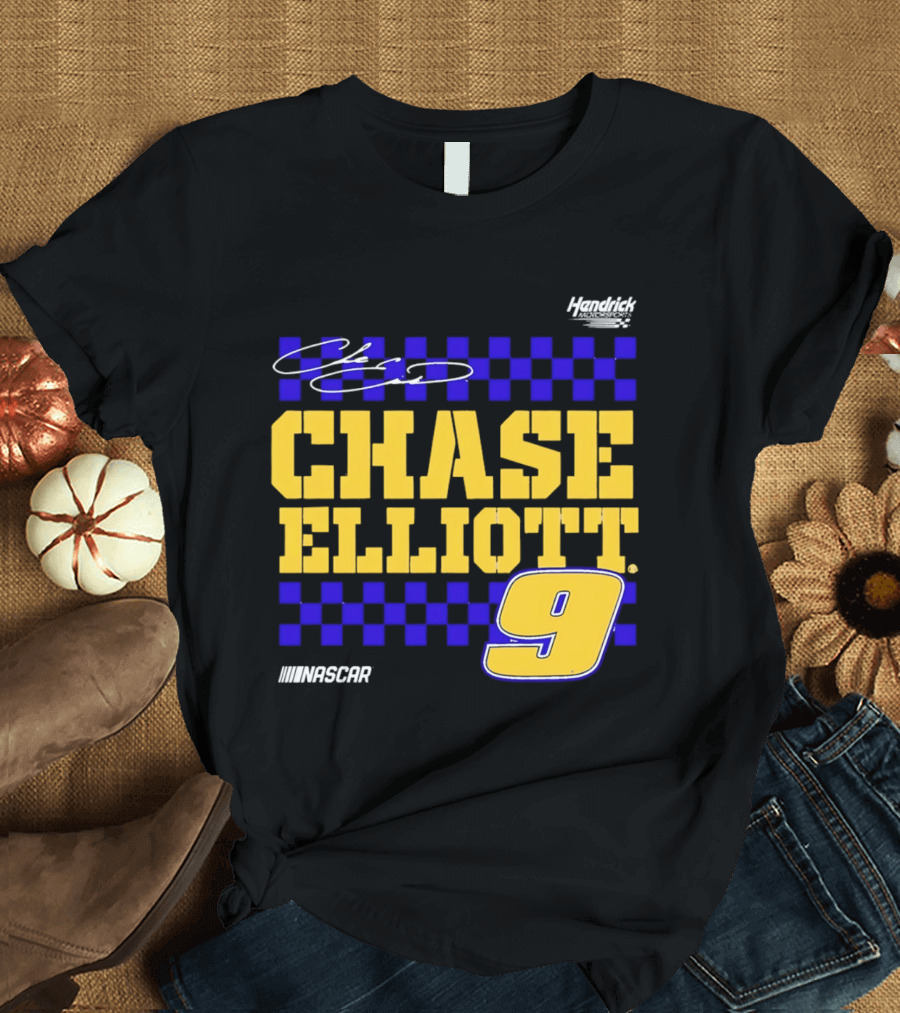 Chase Elliott 9 NASCAR Hendrick Motorsports Vive La Fete Autographed T-Shirt