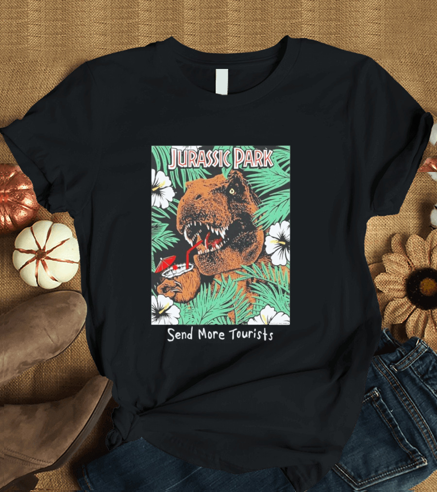 Jurassic Park Send More Tourists Rex Tropical Drink Scene T-Shirt