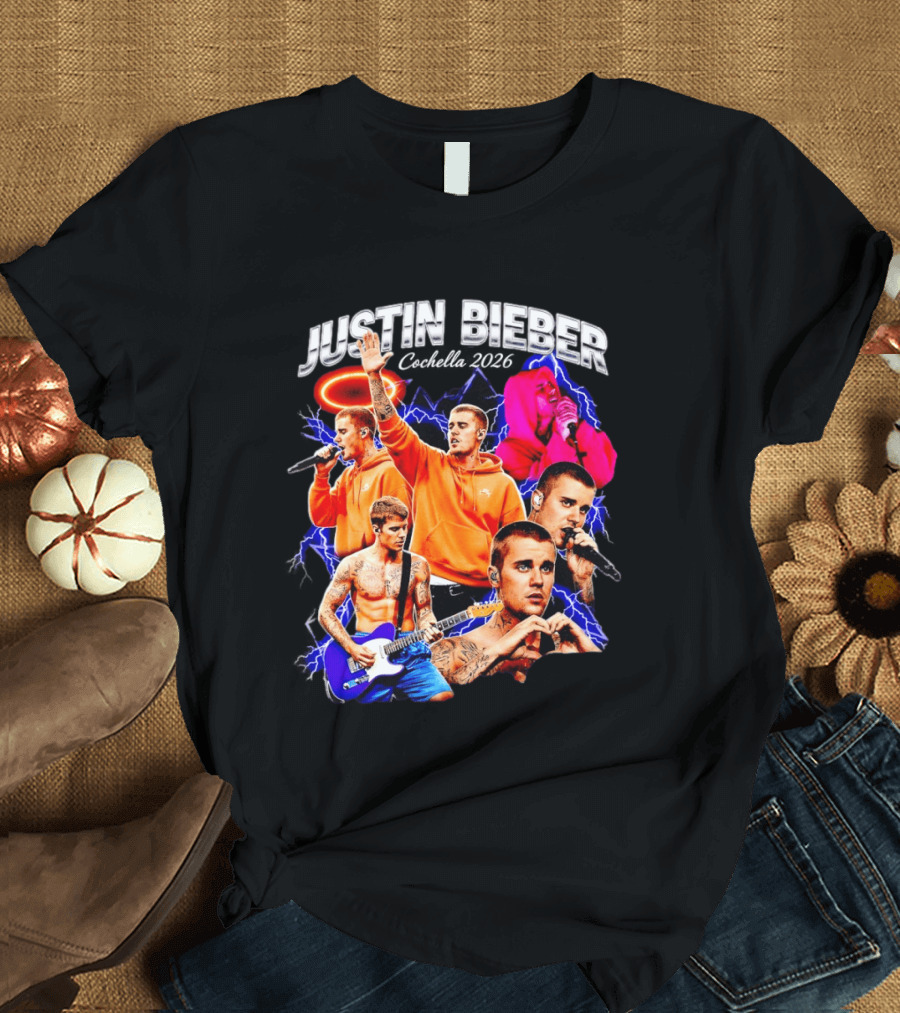 Justin Bieber Coachella 2026 Bootleg Collectible Compilation T-Shirt