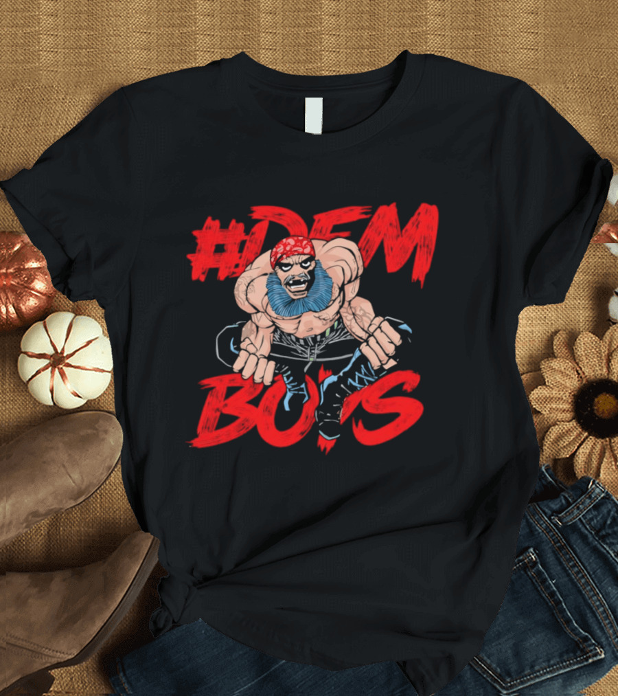 #DEM BOYS Bearded Muscle Wrestler Red Bandana T-Shirt