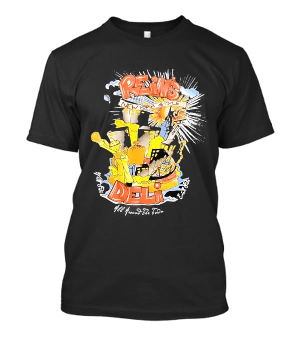 Rein's New York Style Deli Statue Of Liberty Cityscape Explosion T-Shirt