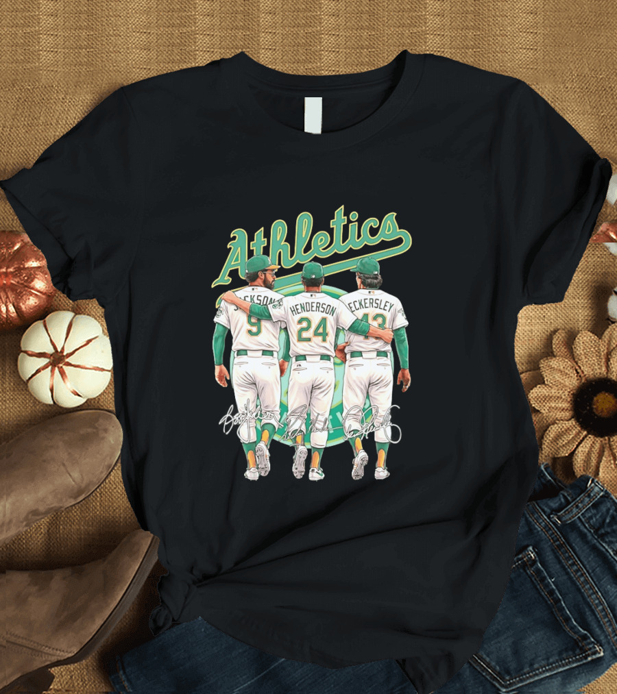 Rickey Henderson Reggie Jackson Dennis Eckersley Oakland Athletics Legends T-Shirt
