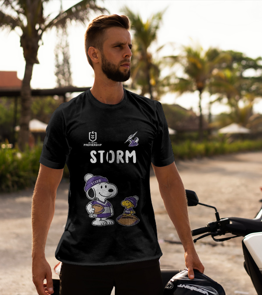 Melbourne Storm Peanuts Collaboration Snoopy Football Team Loyalty T-Shirt