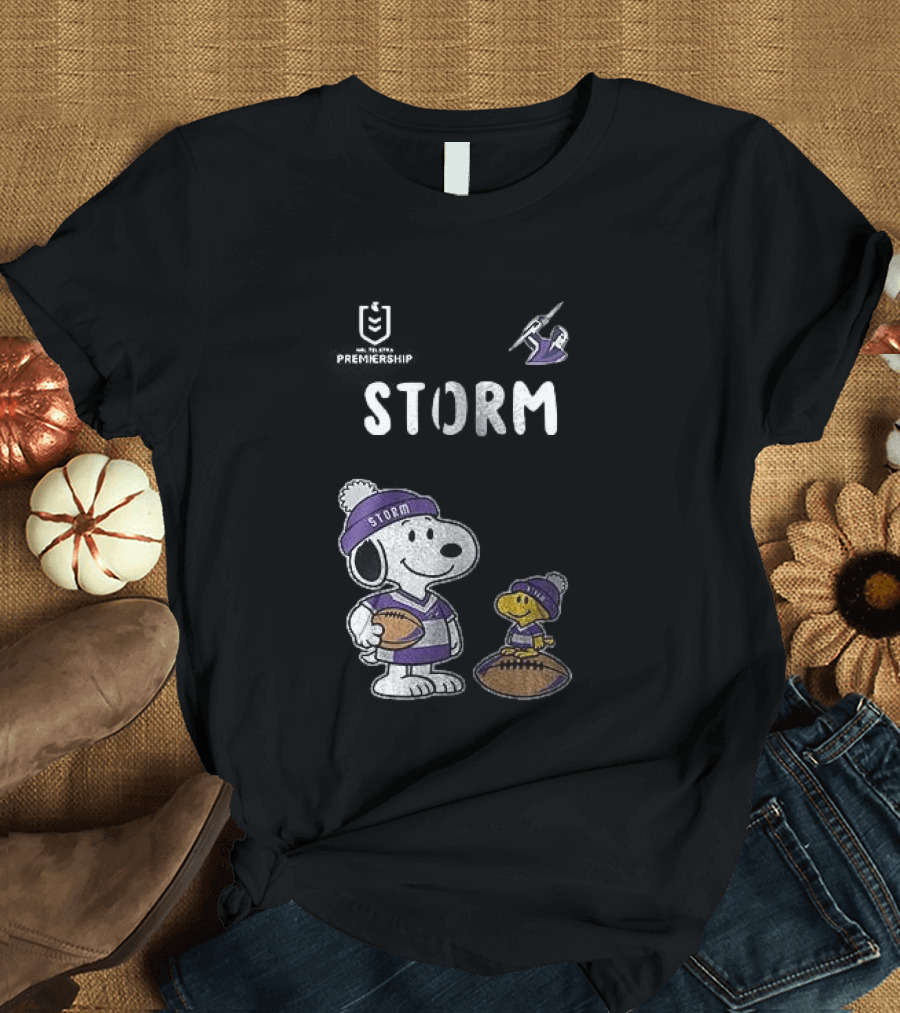 Melbourne Storm Peanuts Collaboration Snoopy Football Team Loyalty T-Shirt