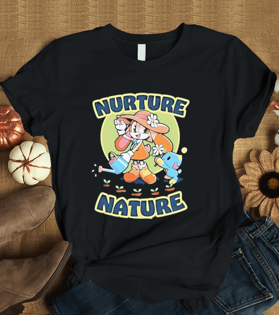 Nurture Nature Hedgehog Chao Earth Day Gardening T-Shirt