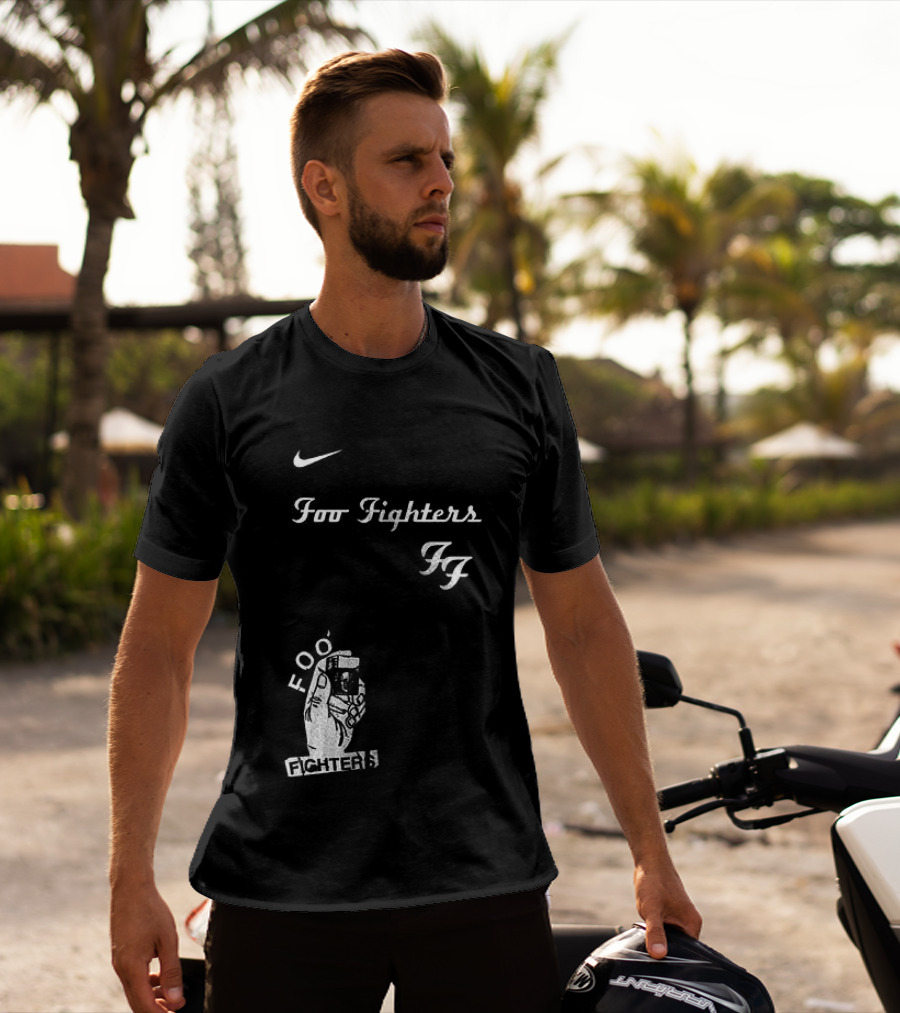Foo Fighters Nike Do You Love Rock N Roll Skull Tattoo T-Shirt