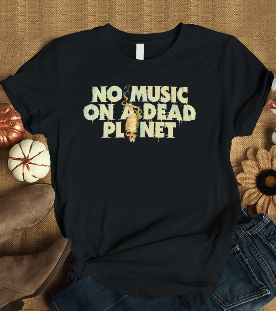 No Music On A Dead Planet Skull T-Shirt