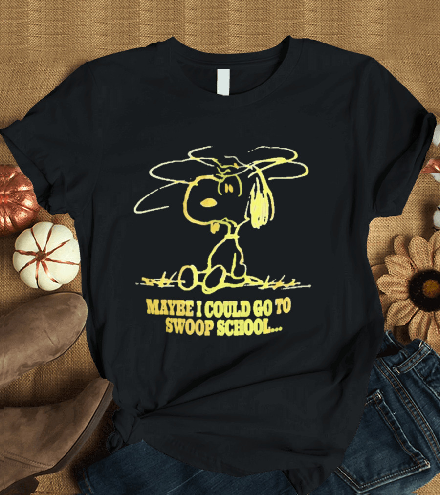 Snoopy Maybe I Could Go To Swoop School Peanuts Comic T-Shirt