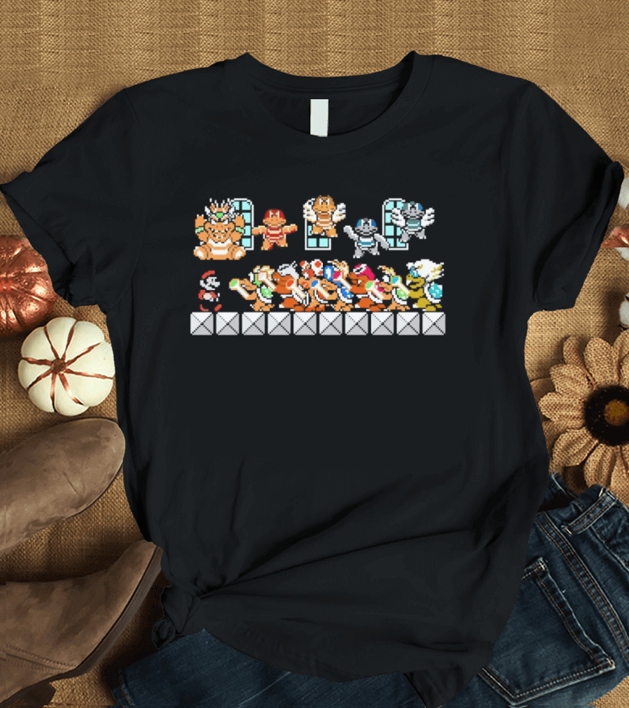 Super Mario 3 Koopalings Boss Battle Pixel T-Shirt
