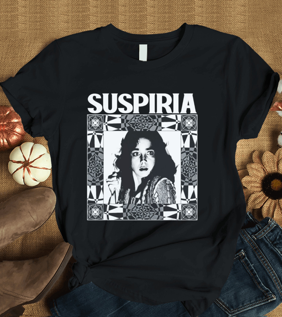 Suspiria 1977 Horror Movie Black And White Vintage Style Jessica Harper T-Shirt