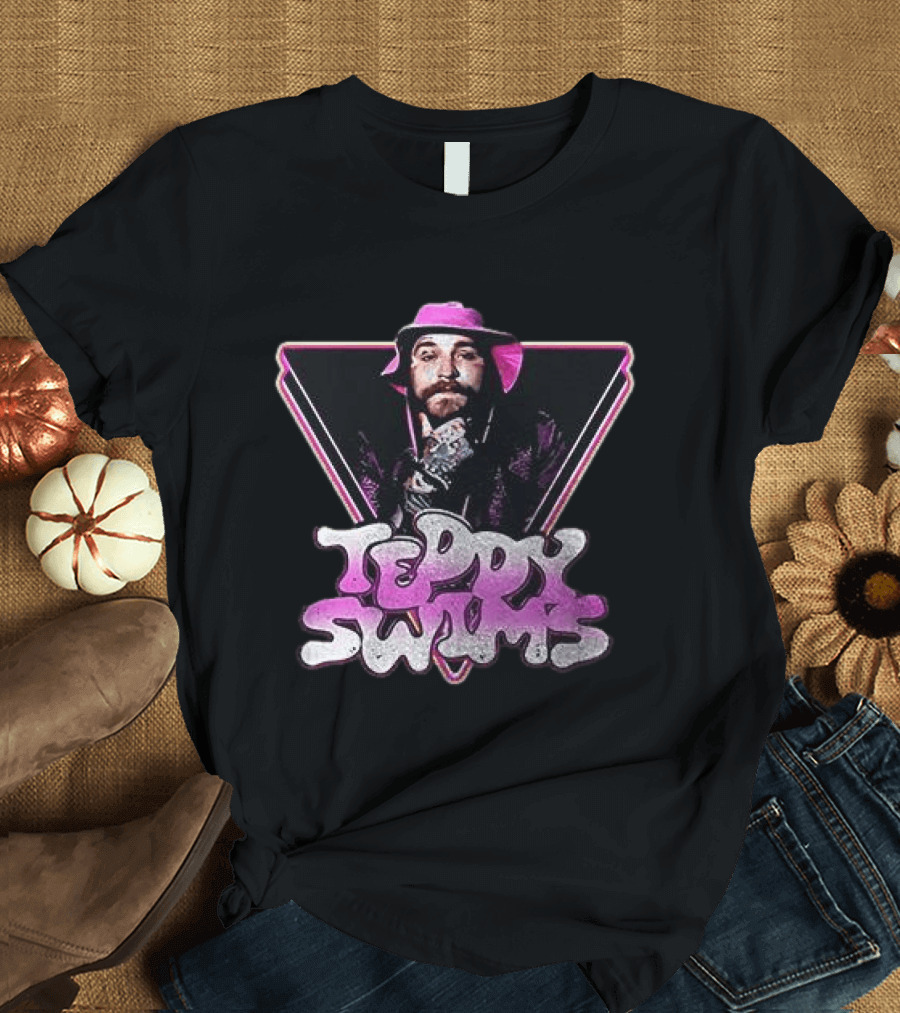 Teddy Swims Retro Triangle Graphic With Pink And Purple Accents T-Shirt