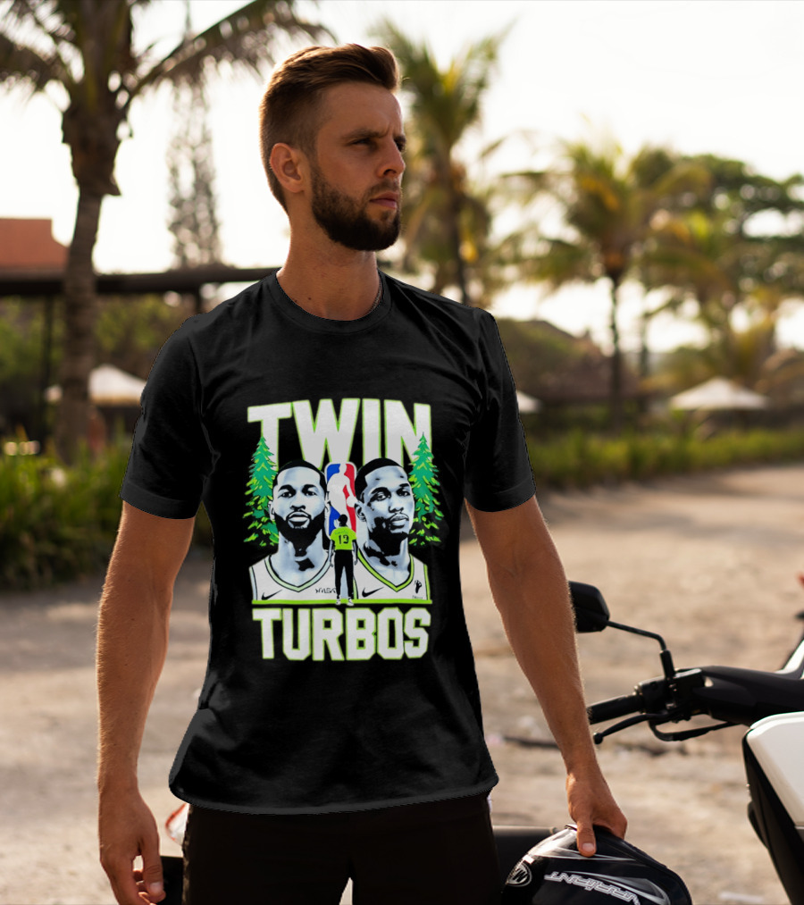 Twin Turbos Minnesota Timberwolves NBA Basketball Player Portraits T-Shirt
