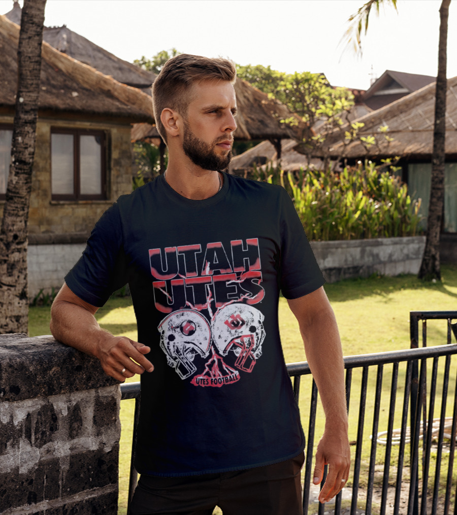 Utah Utes Football Helmets Fan Gear T-Shirt