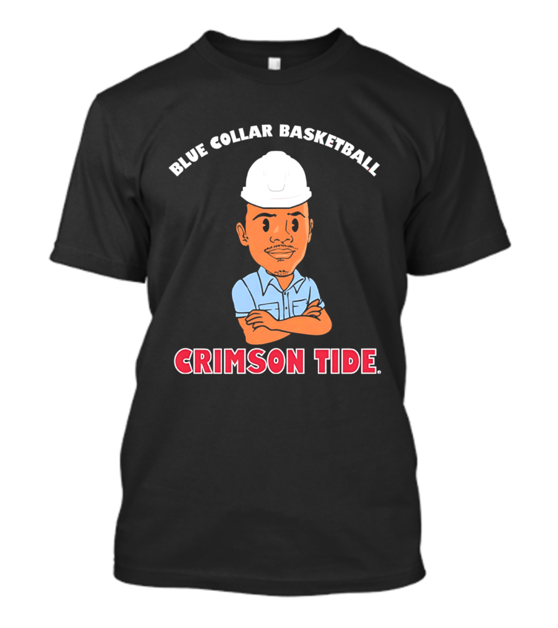 Crimson Tide Blue Collar Basketball Caricature T-Shirt