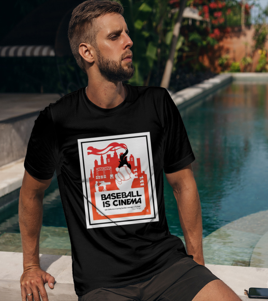 Baseball Is Cinema John DeMarisco Edgar Wright Quote Cityscape T-Shirt