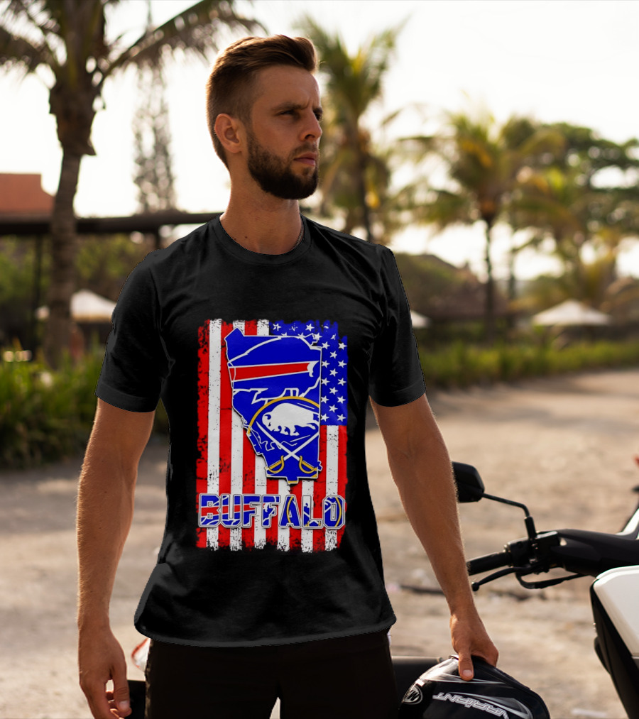 Buffalo Bills Sabres American Flag T-Shirt