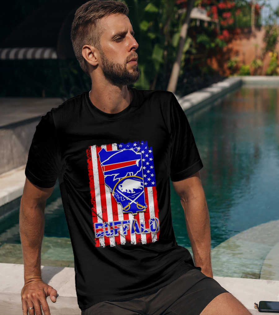 Buffalo Bills Sabres American Flag T-Shirt