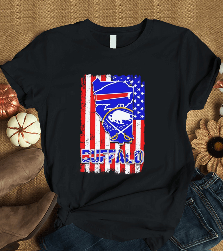 Buffalo Bills Sabres American Flag T-Shirt