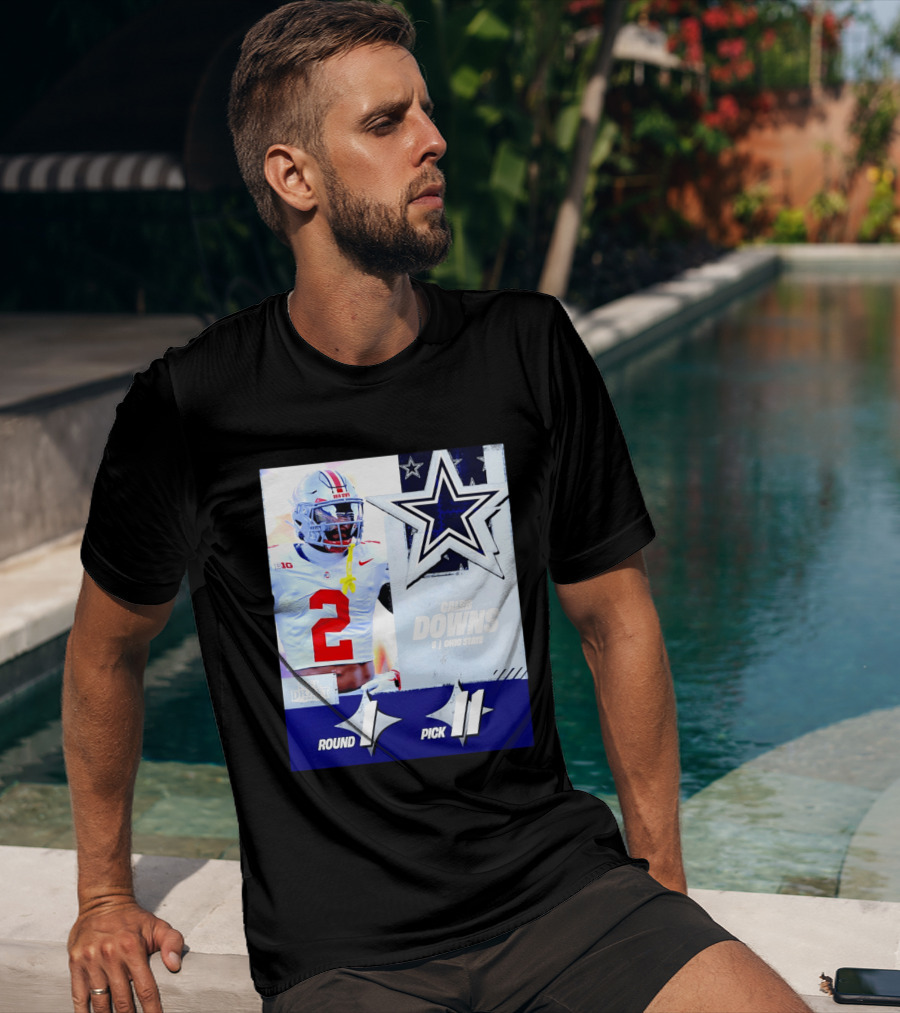 Dallas Cowboys Round 1 Pick 11 Caleb Downs Ohio State NFL Draft 2026 T-Shirt