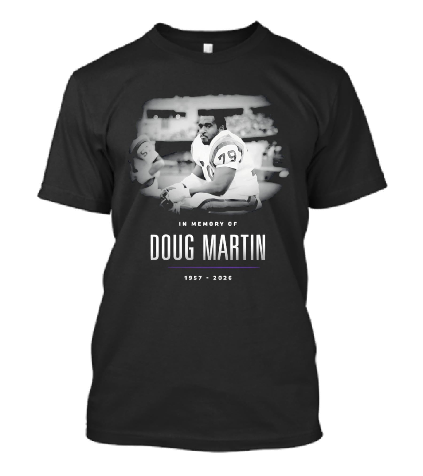 In Memory Of Doug Martin 1957 2026 NFL Player T-Shirt