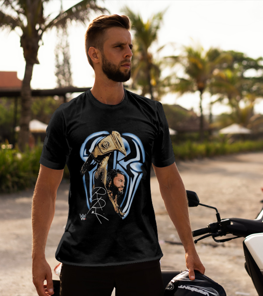 OVO WWE Collaboration Roman Reigns Holding Championship Belt 2026 T-Shirt