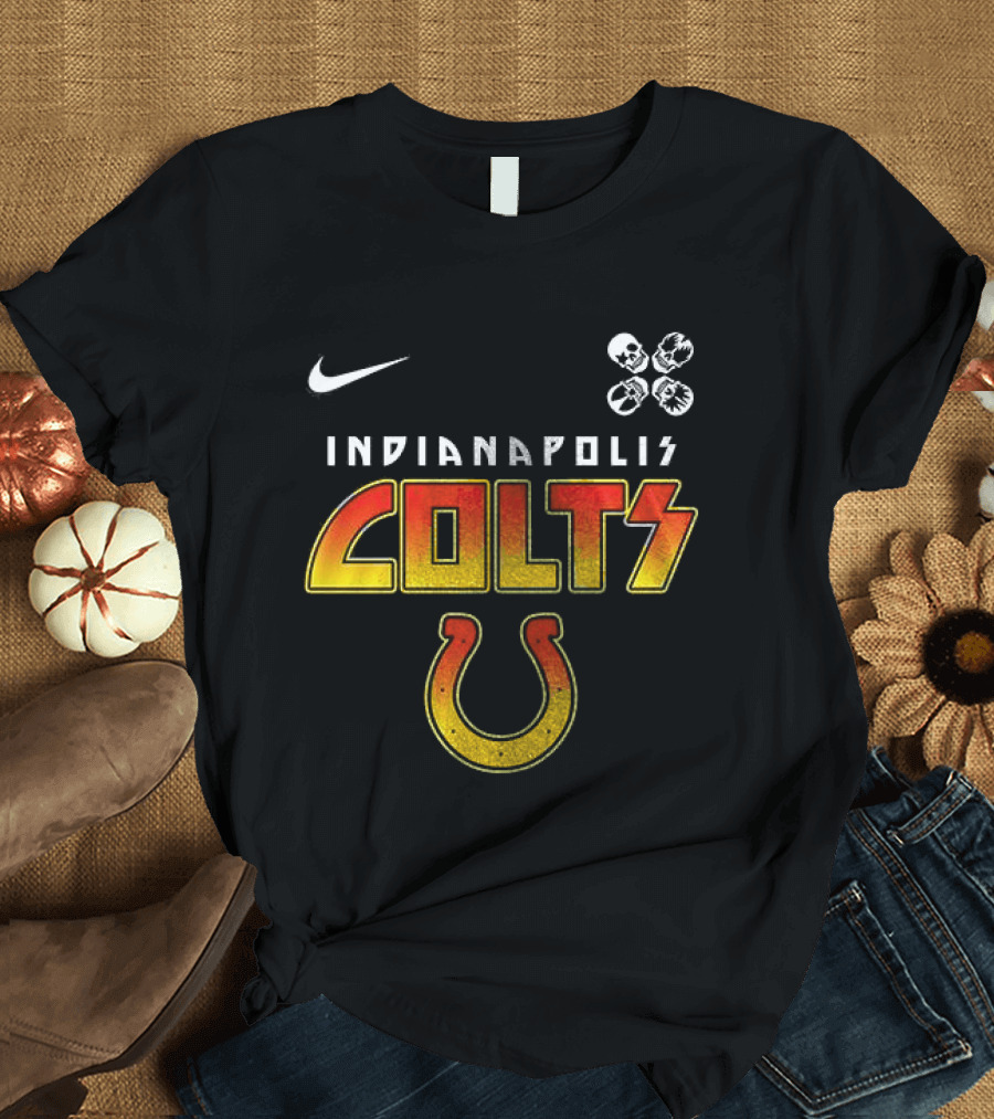 Indianapolis Colts Nike Rock And Roll Colts Logo Abbey Road T-Shirt