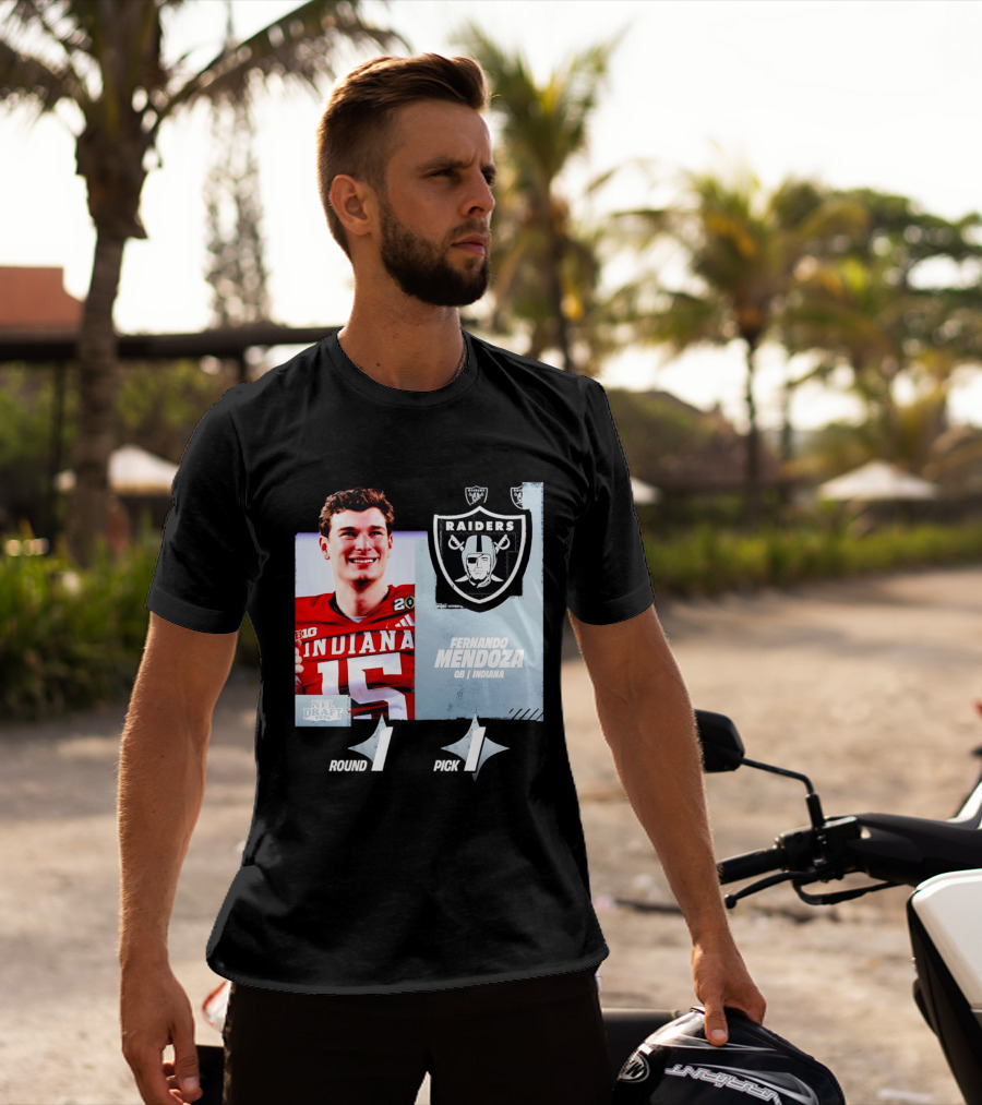Fernando Mendoza QB Indiana Las Vegas Raiders NFL Draft 2026 Round 1 Pick 1 T-Shirt
