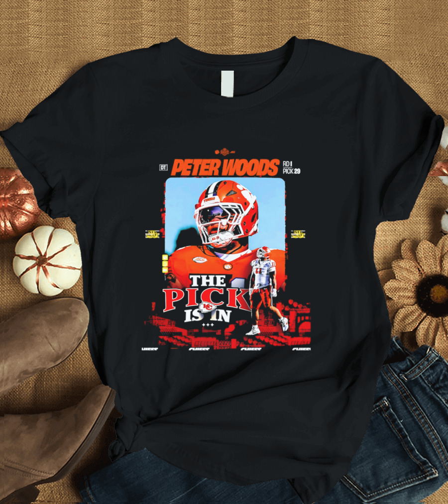 Peter Woods Kansas City Chiefs 2026 NFL Draft Pick No. 29 T-Shirt