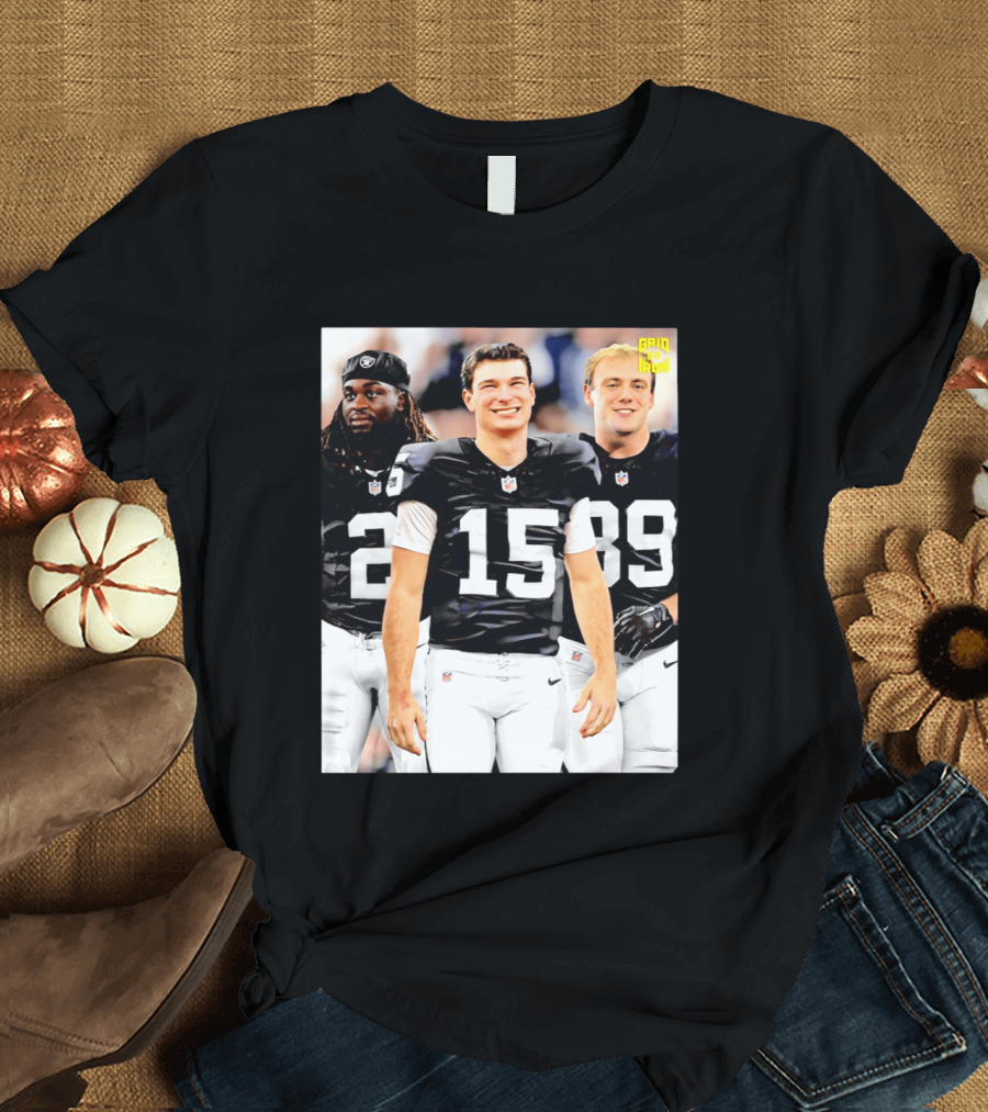 Las Vegas Raiders Kirk Cousins Fernando Mendoza Ashton Jeanty Gridiron T-Shirt