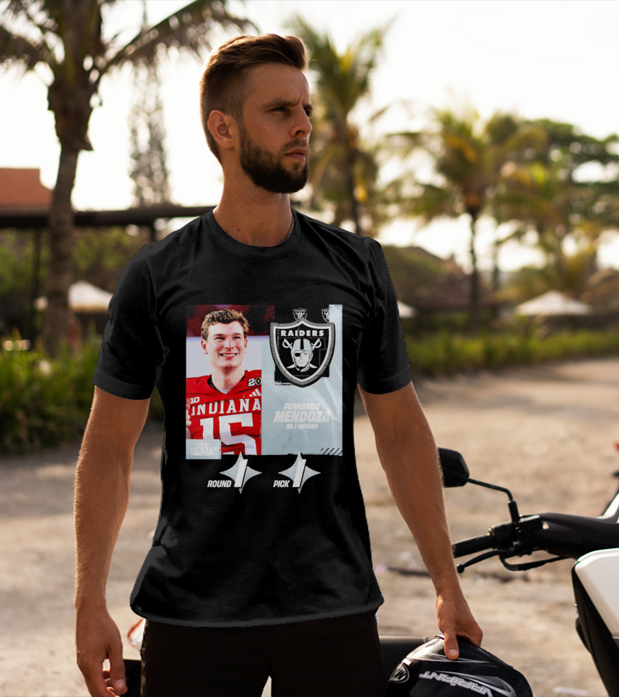 Fernando Mendoza QB Indiana Las Vegas Raiders Round 1 Pick 1 NFL Draft 2026 T-Shirt