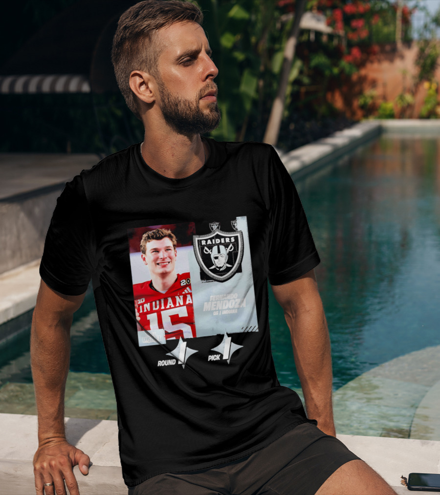 Fernando Mendoza QB Indiana Las Vegas Raiders Round 1 Pick 1 NFL Draft 2026 T-Shirt