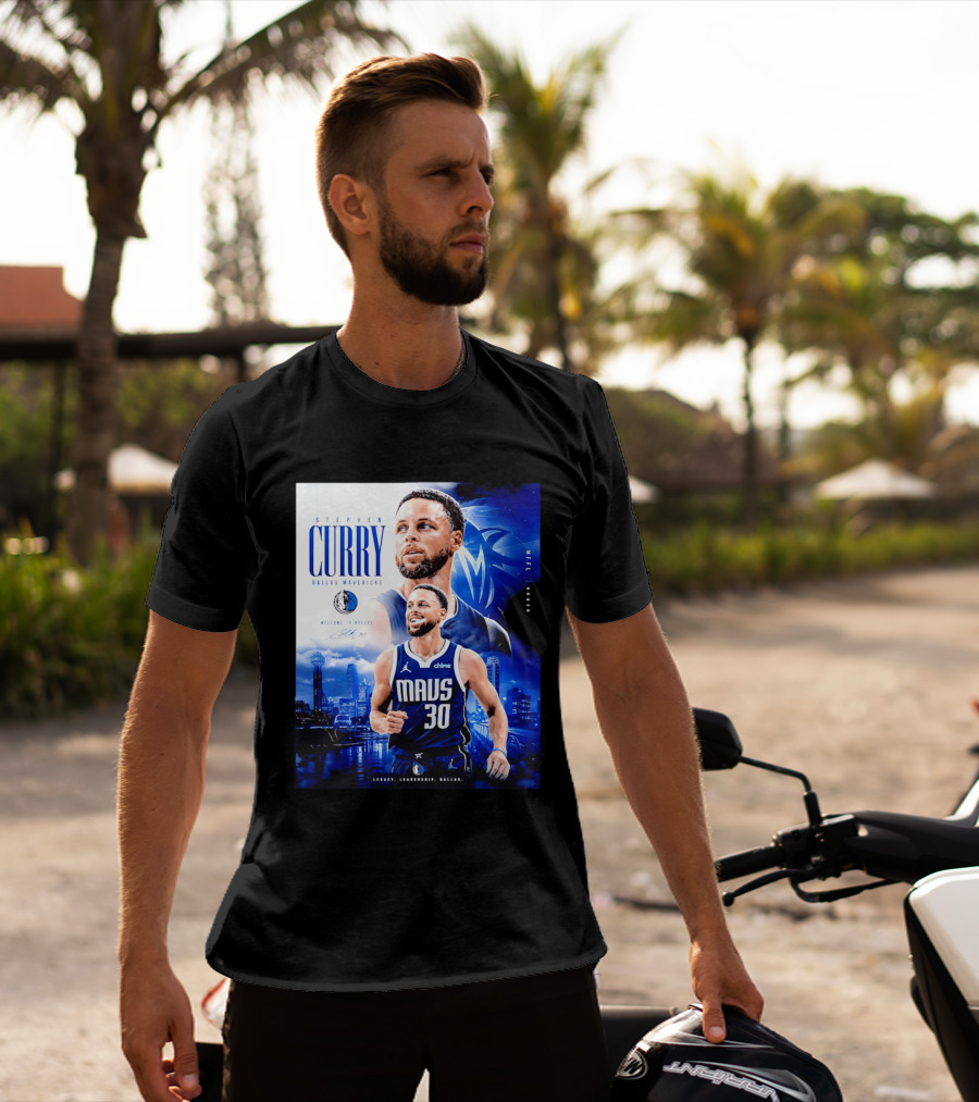 Stephen Curry Dallas Mavericks Welcome To Dallas Legacy Leadership Mavs 30 T-Shirt