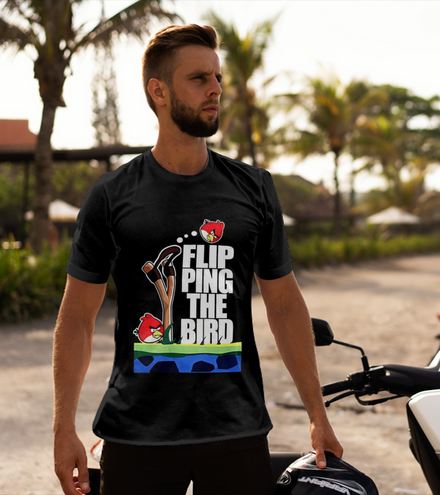 Flipping The Bird Angry Slingshot Birds T-Shirt
