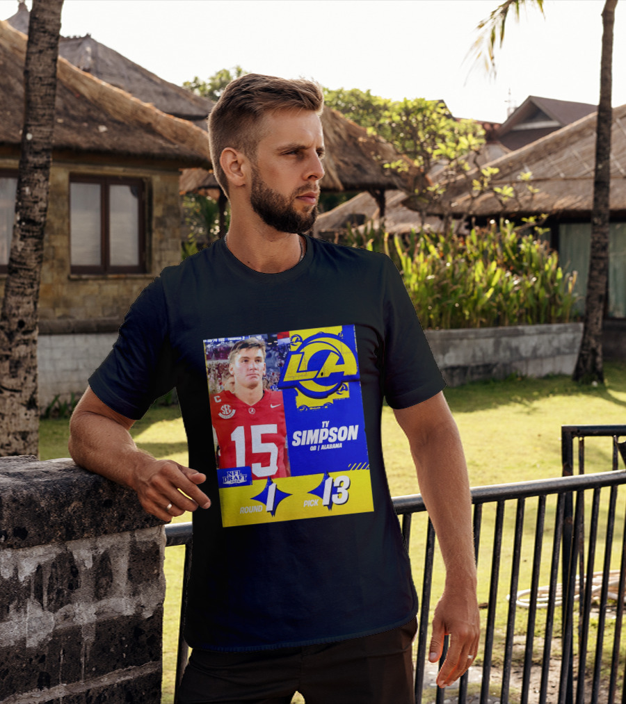 Ty Simpson Los Angeles Rams NFL Draft 2026 Round 1 Pick 13 Alabama T-Shirt