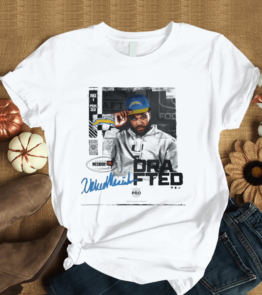 RD 1 Pick 22 Akheem Mesidor Los Angeles Chargers Draft 2026 T-Shirt