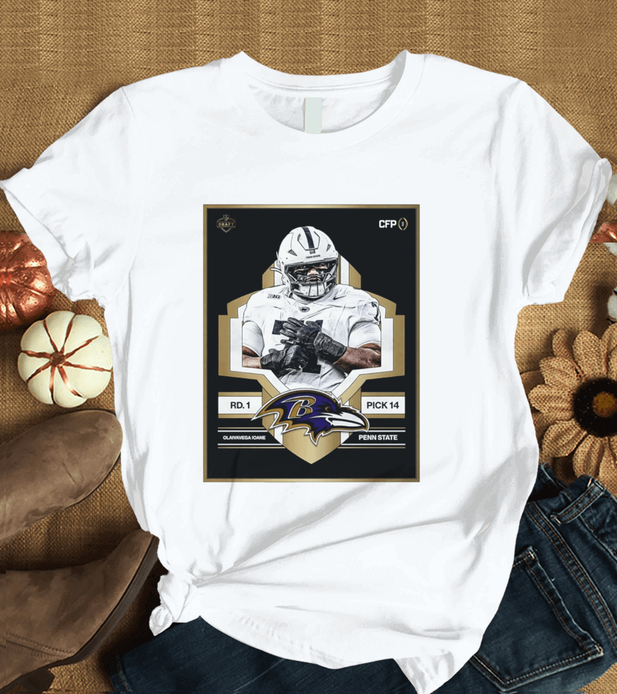 Baltimore Ravens Round 1 Pick 14 Penn State Olaivavega Ioane Draft 2026 T-Shirt