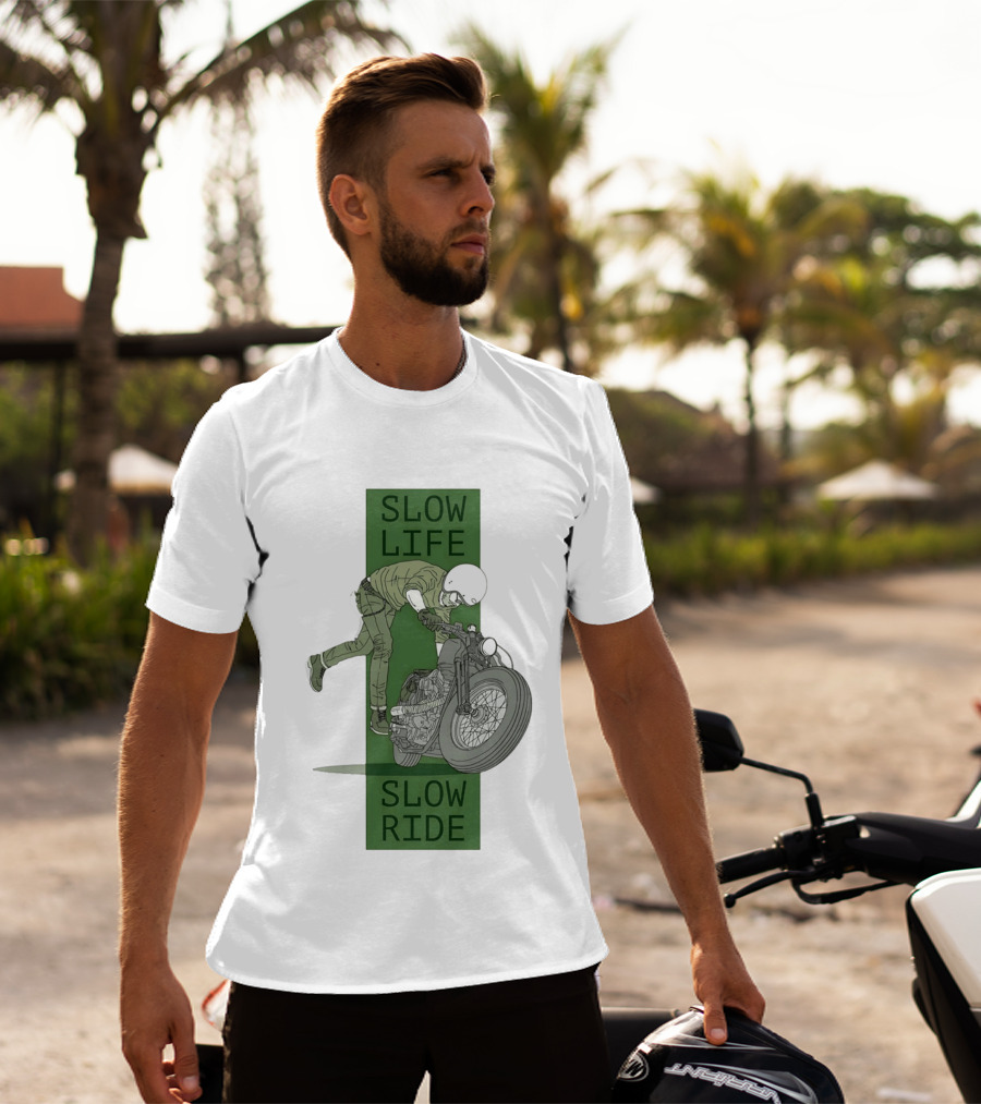 Biker Slow Life Slow Ride Motorcycle Adventure T-Shirt
