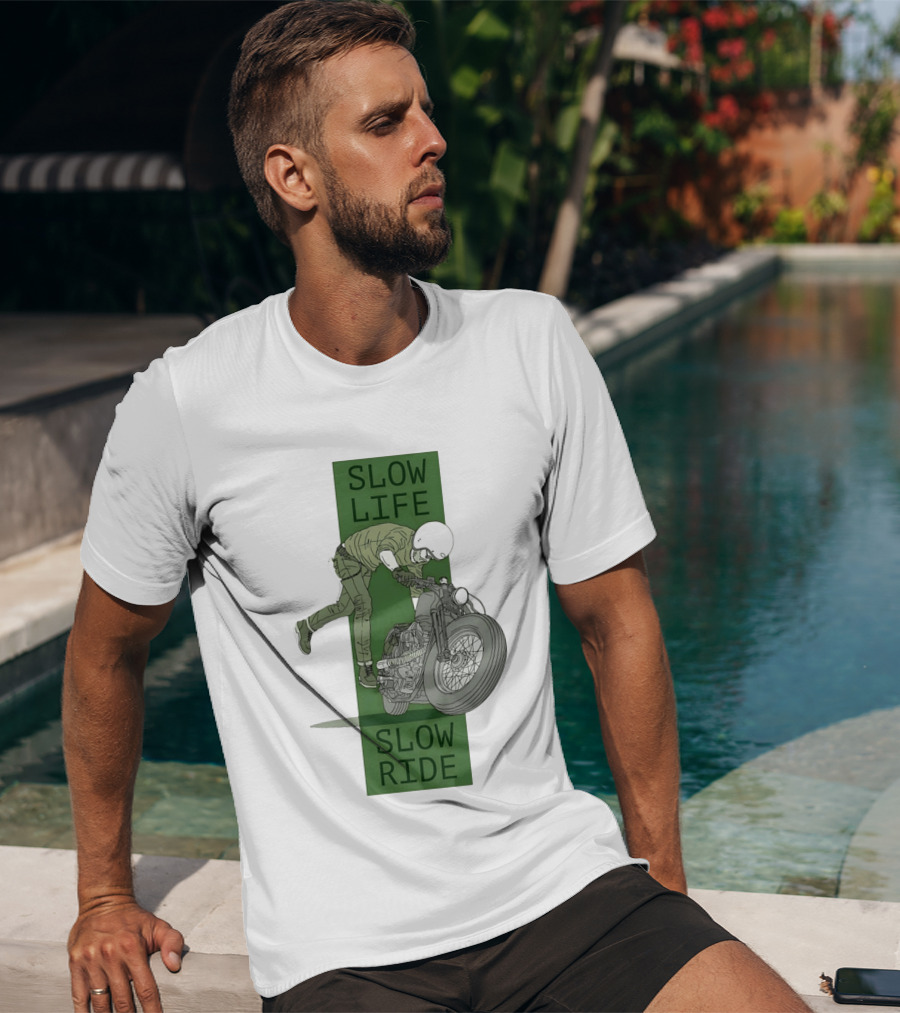 Biker Slow Life Slow Ride Motorcycle Adventure T-Shirt