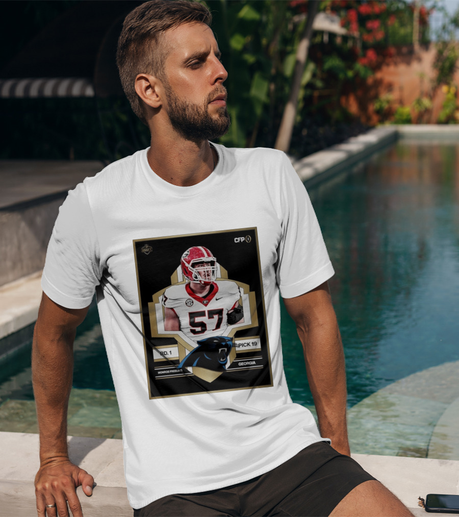Georgia Monroe Freeling Pick 19 Carolina Panthers CFP Draft Round 1 T-Shirt