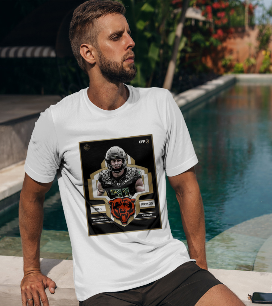 Dillon Thieneman RD 1 Pick 25 Oregon Chicago Bears 2026 Draft CFP T-Shirt