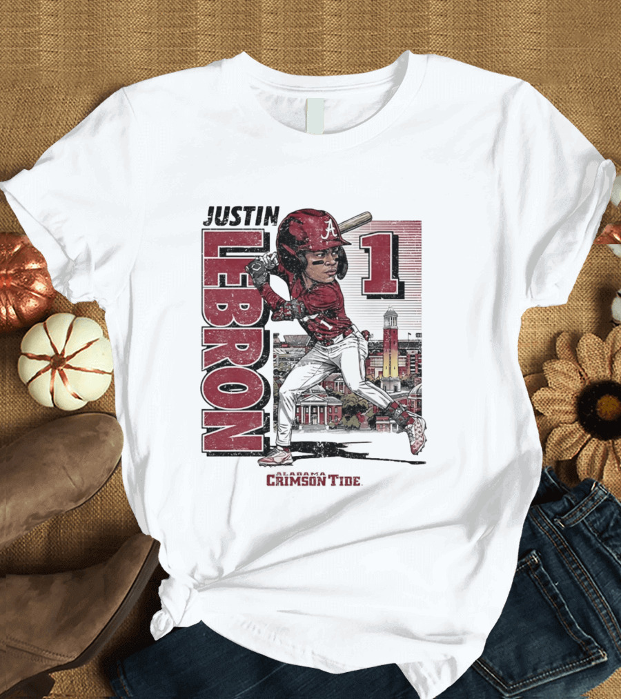 Justin Lebron Alabama Crimson Tide Swing Caricature 1 T-Shirt