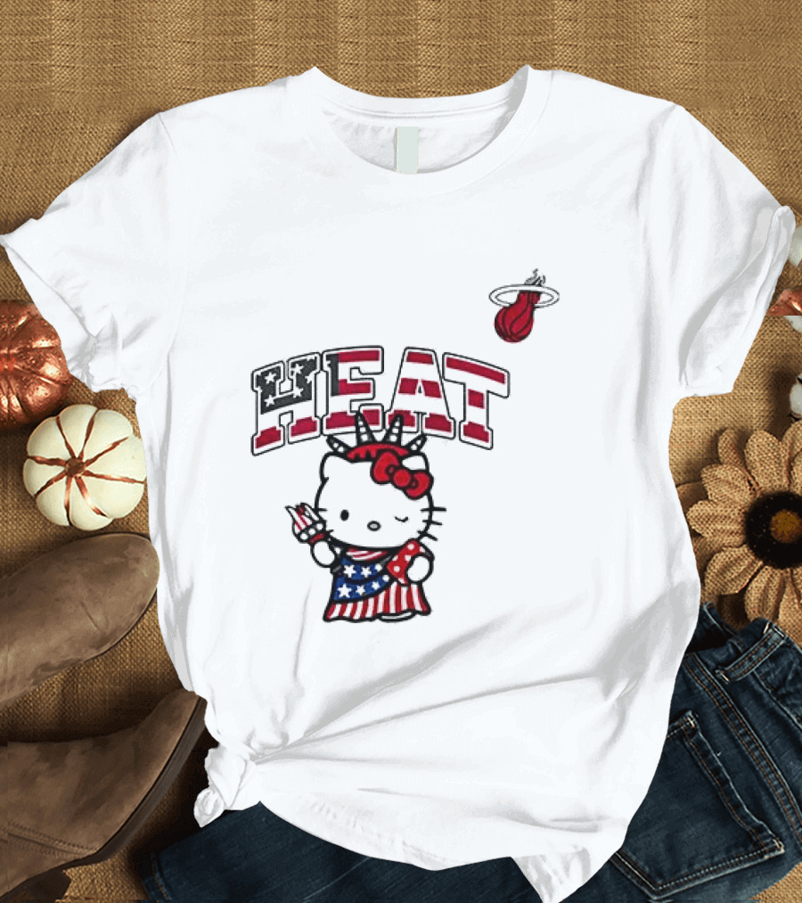 Hello Kitty Miami Heat Independence Day Celebration 1776 T-Shirt