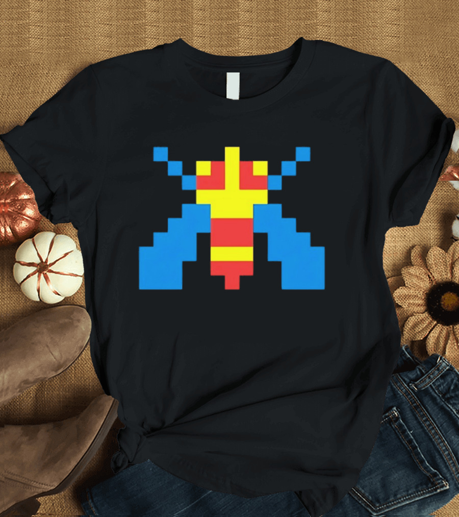 Galaga Alien Sprite Pixelated Retro Video Game T-Shirt