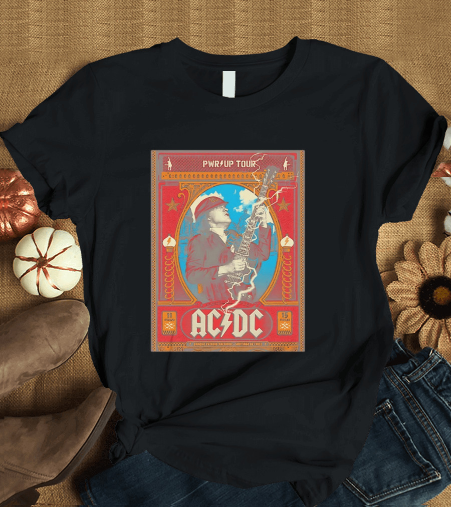 PWR Up Tour ACDC Parque Estadio Nacional Santiago De Chile Marzo 2020 T-Shirt