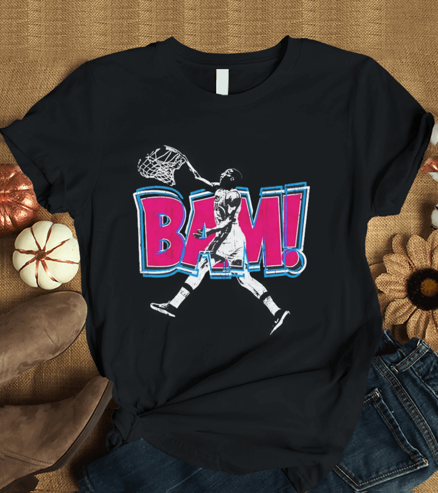 Bam Miami Heat Basketball Player Action Comic T-Shirt