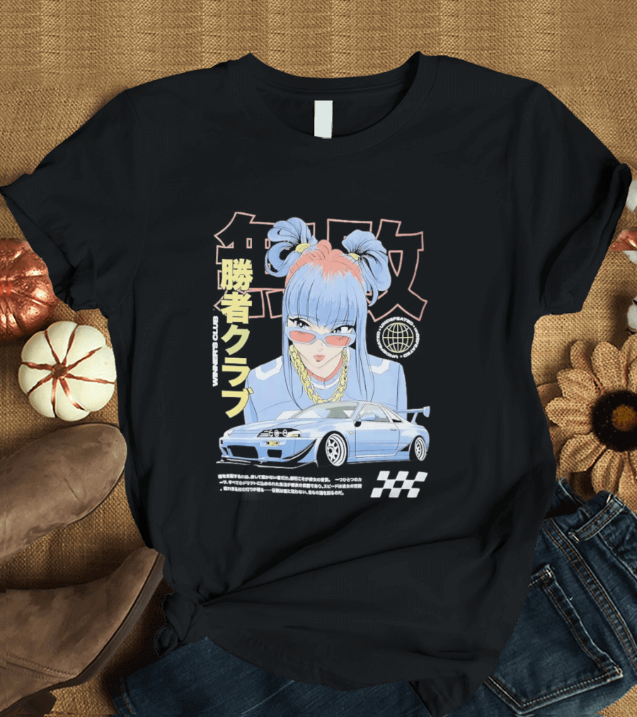 Piko Chan Nissan Skyline GT R Racing Club Anime Style Undefeated Winners T-Shirt