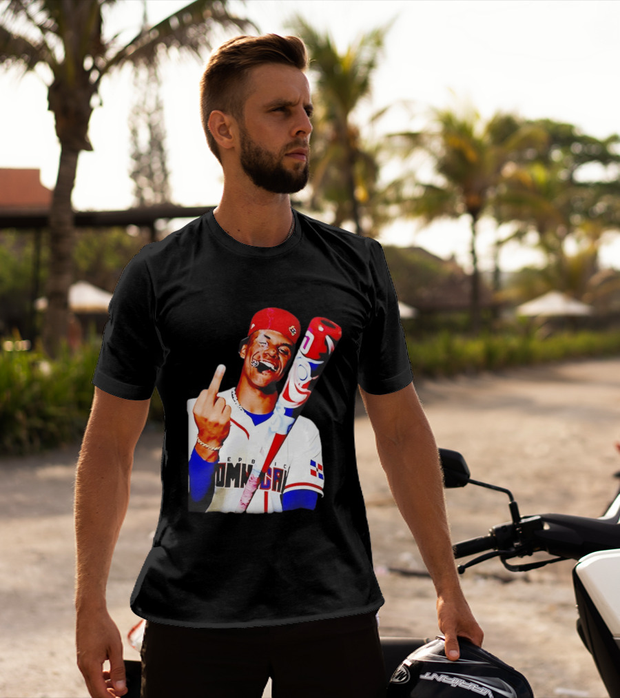 Juan Soto Dominican Republic Baseball Smoking Gesture Middle Finger T-Shirt